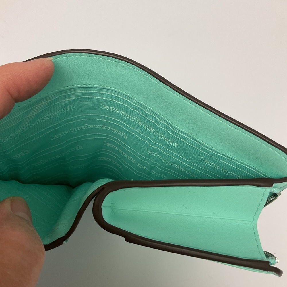 KATE SPADE PATENT LEATHER WALLET AQUA OMBRE NWOT - Picture 10 of 15